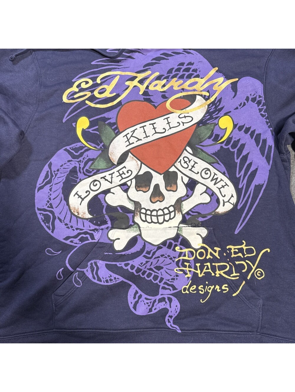 Ed-hardy Purple and Navy Sweatshirt L